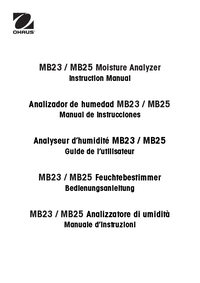 Thumbnail of document Manual - MB Series, OHAUS Moisture Analyzer